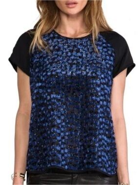 Diane von Furstenberg Lilian Velvet Burnout Top Size Medium